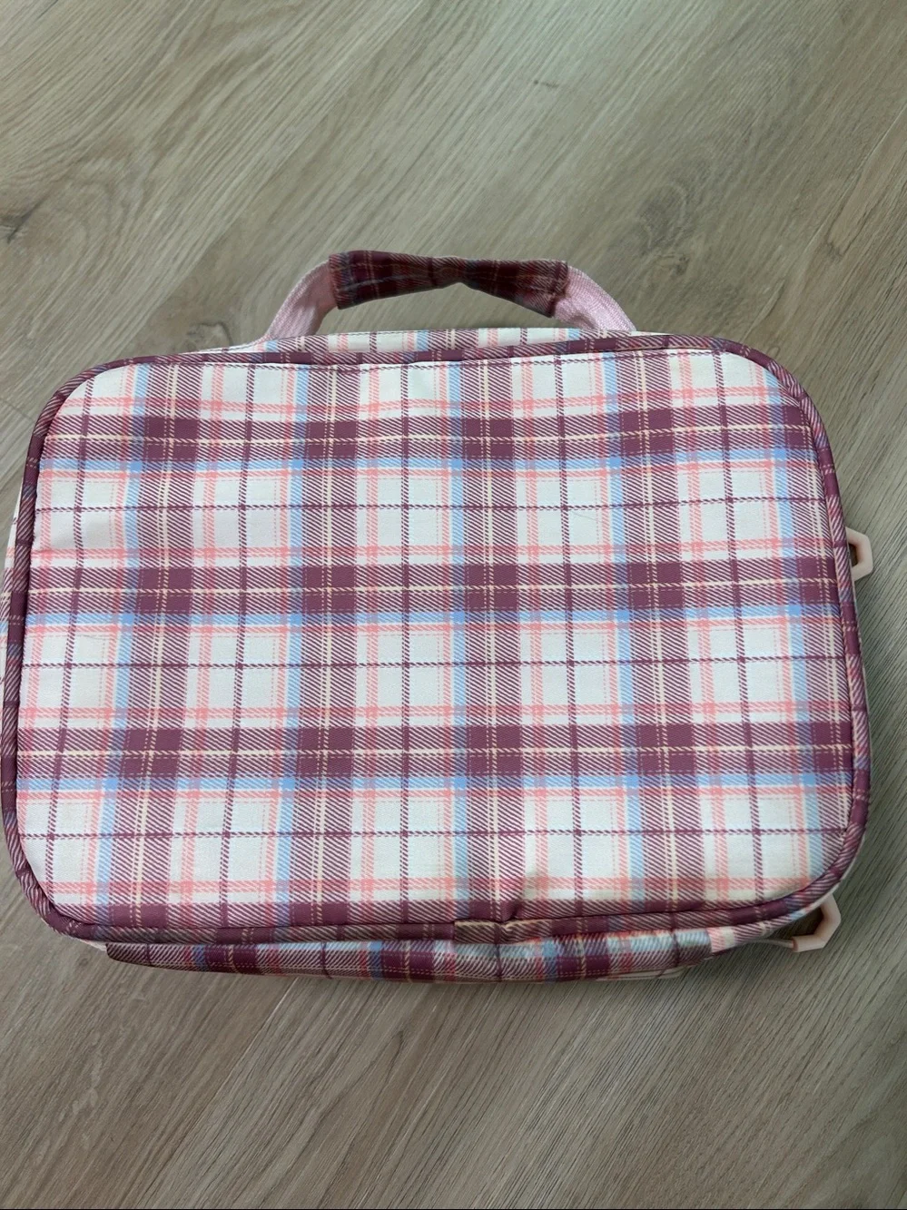 Kids Plaid School Backpack with Bunny Charm-Girls Bunny Backpack with lunchbox